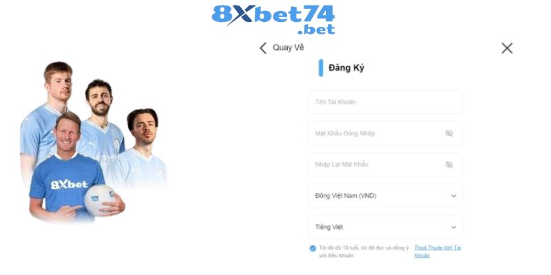 Cách đăng ký tài khoản 8Xbet