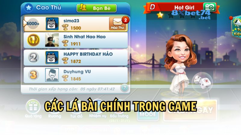 Các lá bài trong game bài tỷ phú 